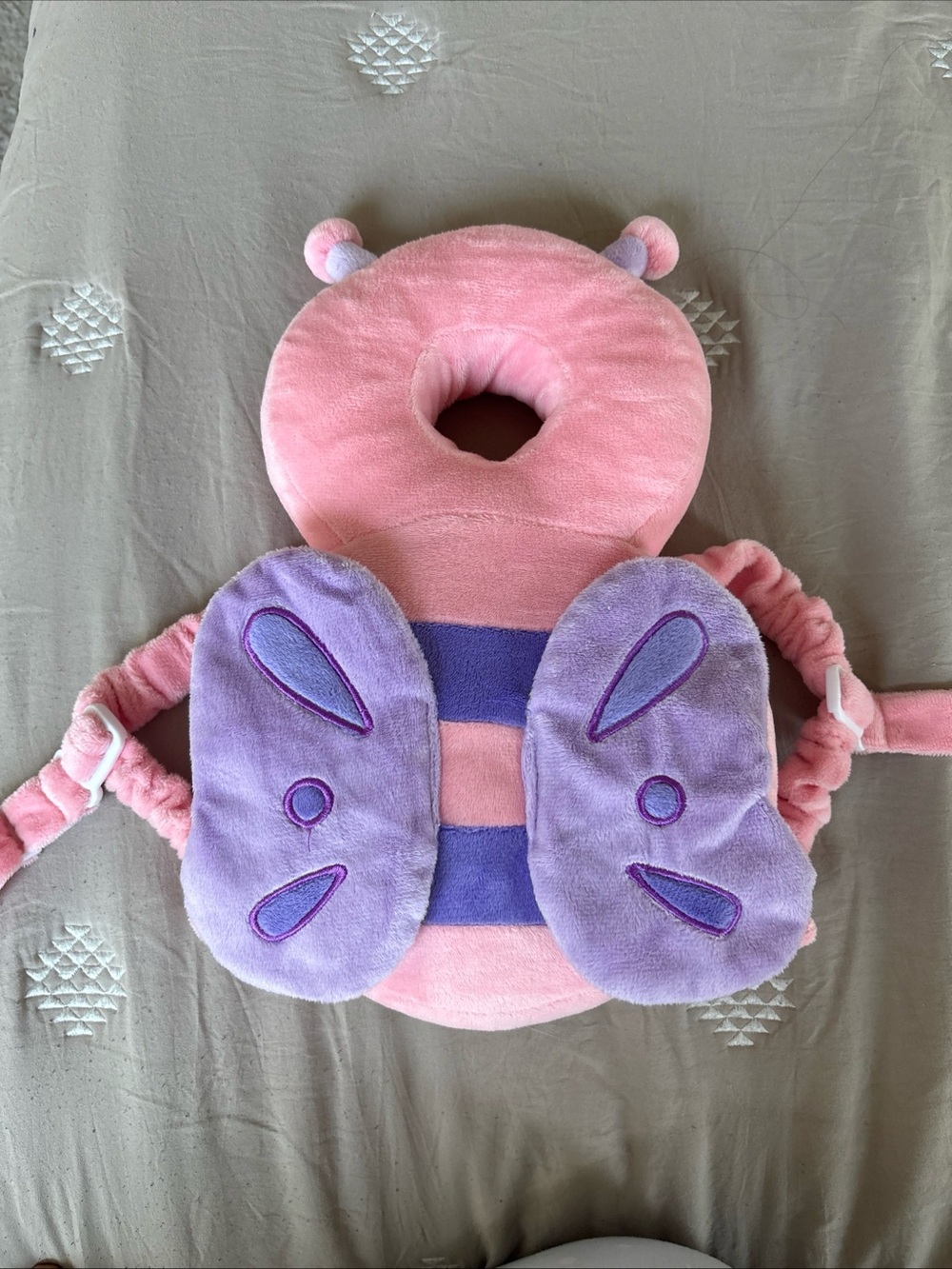 Plush Pink & Purple Butterfly Headrest Backpack